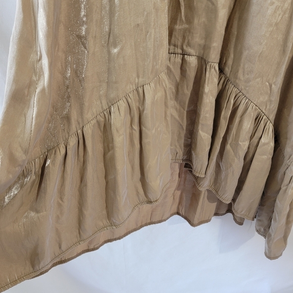 Gigi Moda Made In Italy Leah Dress Sz 8 Charcoal Sateen High-Low Minimalist - Picture 6 of 12